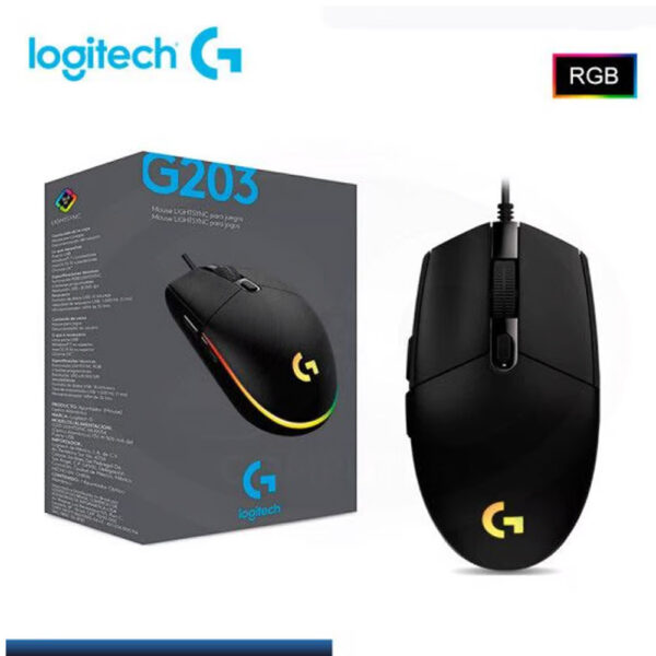 MOUSE LOGITECH G203_USB NEGRO RGB